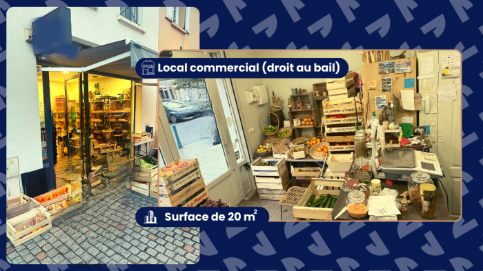 Vente Local commercial actuellement Primeur, Fruits et légumes, 20 m2 dans une rue piétonne et animée de Vauréal (95490)