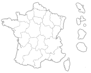 carte de la France sur fond blanc